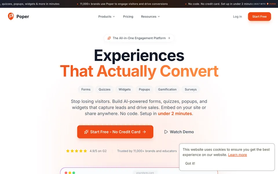 The Poper website